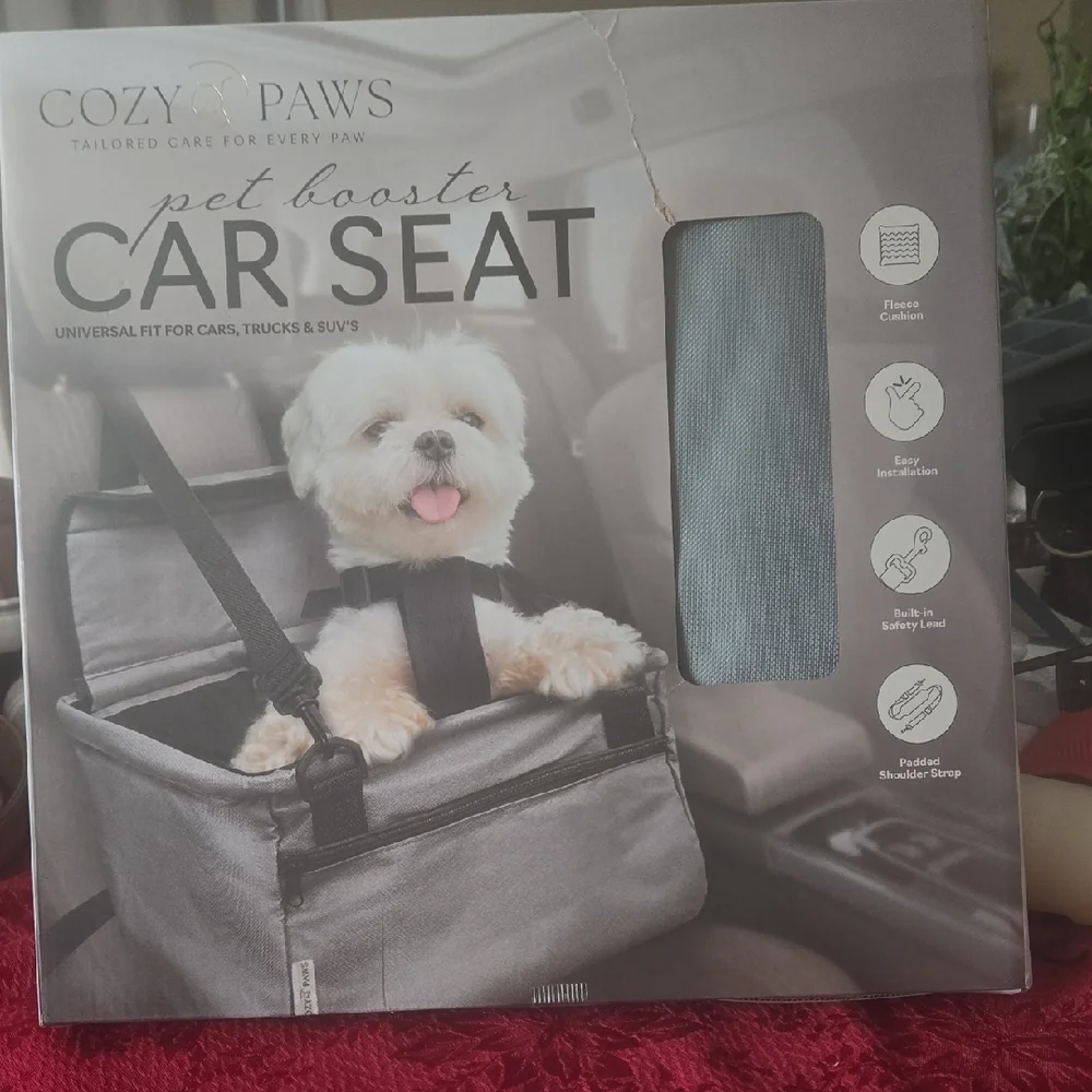 Gray Pet Booster Car Seat